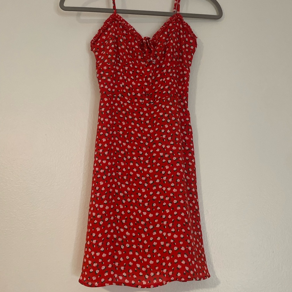 Hollister red floral dress